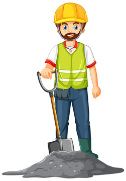 recommend clip art: Construction worker cartoon character