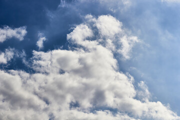 Fototapeta premium Blue sky and white clouds. Beautiful sky backgroun