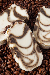 handmade soap on a white acrylic background