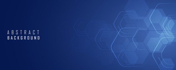 Elegant banner with hexagon design