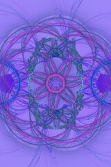 Purple Disco Pop Fractal Illustration 