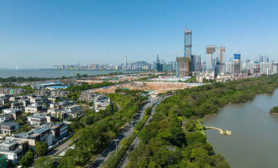 Aerial view of landscape in shenzhen, China