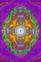 Purple Disco Pop Fractal Illustration 