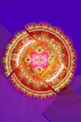 Purple Disco Pop Fractal Illustration 
