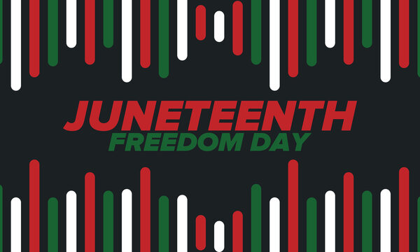 Juneteenth Independence Day. Freedom or Emancipation day. Annual american holiday, celebrated in June 19. African-American history and heritage. Poster, greeting card, banner and background. Vector
