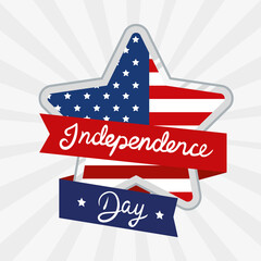 Independence day lettering in star