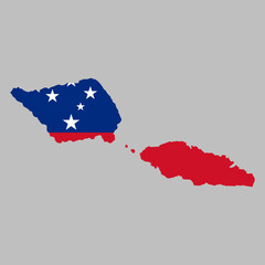 Obraz premium Samoa flag inside the Samoan map borders vector illustration