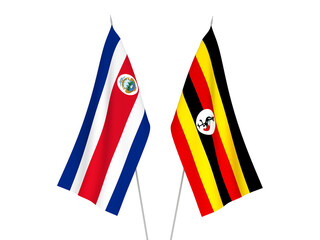 Uganda and Republic of Costa Rica flags