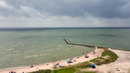 Aerial view of the Gulf of Mexico near Rockport, Texas
