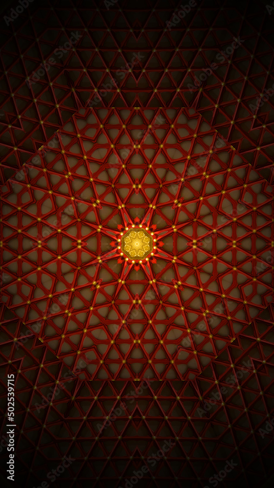 Fototapete leveraging computer graphics and filters to generate an interesting geometric pattern as an imaginat