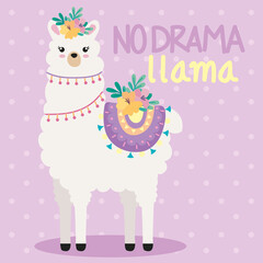 llama no drama lettering