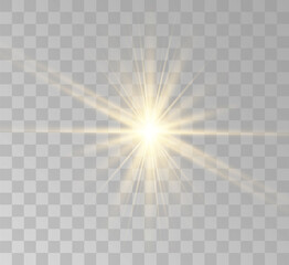 Transparent yellow sunlight special lens flash light effect. Front solar flare lenses	