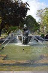 fountains in the park - near the temple in Central Java, Indonesia
