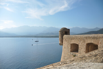 Fototapeta na wymiar View of the bay of Calvi, Corse, France.