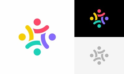 abstract people and human family logo design vector	