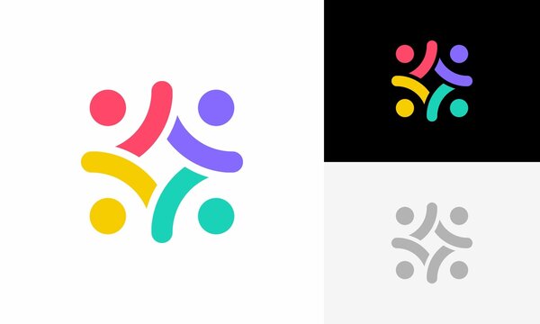 abstract people and human family logo design vector	