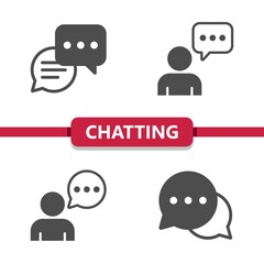 Chat - Chatting - Conversation - Discussion - Talking Icons. Communication Icon
