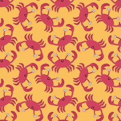 Summer sea seamless crabs pattern for fabrics and textiles and packaging and gifts and cards and linens 