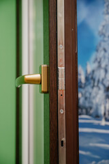 Plastic window handle close up