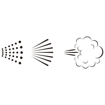 Spray cloud icon set on white background	