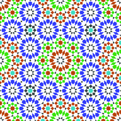 Fototapeta na wymiar Background seamless pattern based on traditional islamic art.