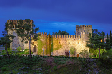Fototapeta na wymiar View of San Servando castle medieval building monument in Toledo, Castilla la Mancha, Spain