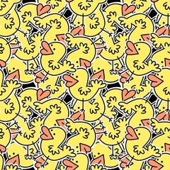 Kids seamless stickers ducks pattern for wallpaper and fabrics and textiles and packaging and gifts and cards and linens