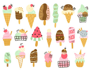 Hand drawn ice cream collection