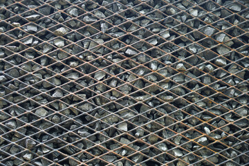 background steel cage to prevent falling rocks