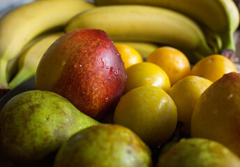 Fruits - assortment of fresh fruits, weight loss concept