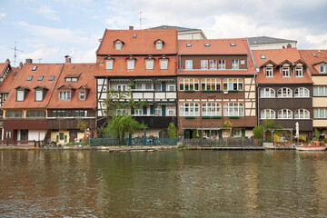 Fototapeta na wymiar Old Town houses in Bamberg, Germany