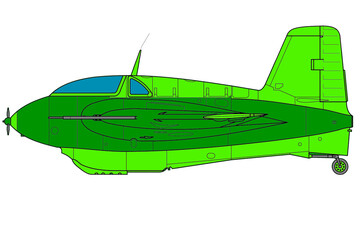 Avión cohete verde Me-163