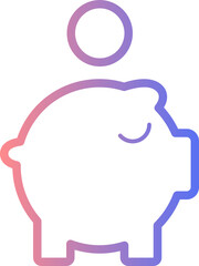 Piggy bank outline gradient icon