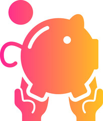 Piggy bank gradient icon
