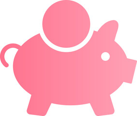 Piggy bank gradient icon