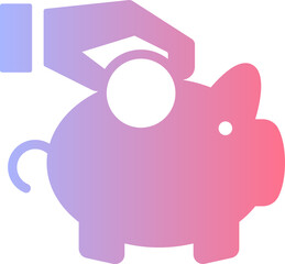 Piggy bank gradient icon