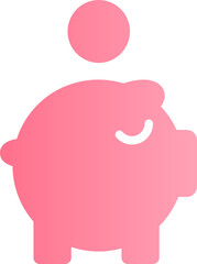Piggy bank gradient icon