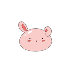 Cute mochi dessert. Cartoon clip art of traditional Japanese cuisine. Mochi little animals. Vector flat illustration on an isolated background.