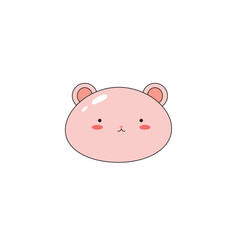 Cute mochi dessert. Cartoon clip art of traditional Japanese cuisine. Mochi little animals. Vector flat illustration on an isolated background.