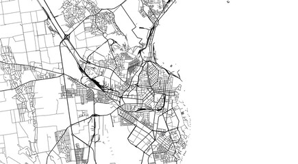 Urban vector city map of Odessa, Ukraine, Europe