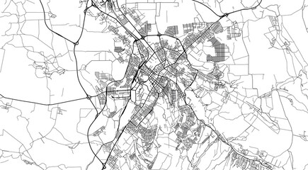 Urban vector city map of Simferopol, Ukraine, Europe