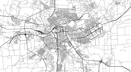 Urban vector city map of Luhansk, Ukraine, Europe