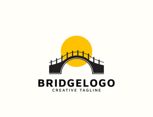 Fototapeta premium Bridge with sun logo design