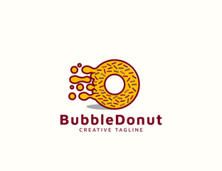 Delicious donut logo design template