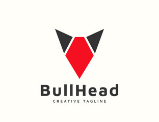 Bull logo with red head design