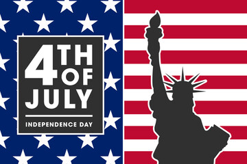 Independence Day of America. Happy 4th of July USA, on the fourth of July. Stars and stripes from the US flag. Card, poster, banner, high resolution background