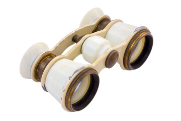 Old theater binoculars. Isolate on a white background.