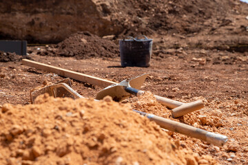 Preparation of the ground to start with the foundation of the structure, new work