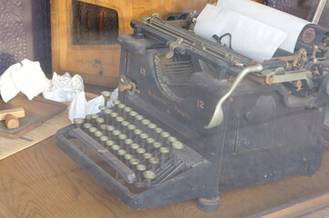 Bokeh Image, Rusty old antique typewriter