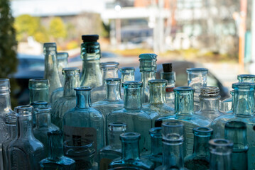 Collection of many old vials